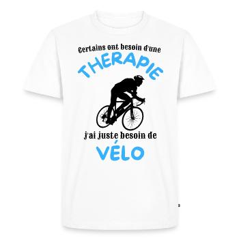 Pas besoin de thérapie juste de vélo cadeau - T-shirt Premium bio Homme - blanc - Devant - Nico (187cm)