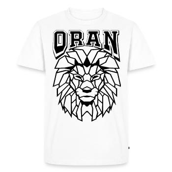 Oran with a polygon lion - Men's Premium Organic T-Shirt - white - Front - Nico (187cm)