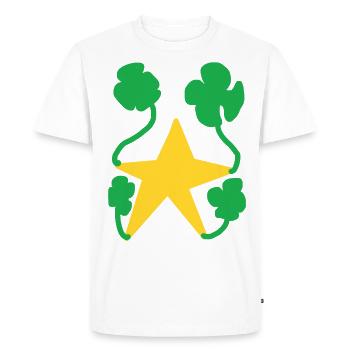 Étoile detrèfle à quatre feuille star. - T-shirt Premium bio Homme - blanc - Devant - Nico (187cm)