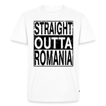 Romania Straight outta Romania - Men's Premium Organic T-Shirt - white - Front - Nico (187cm)