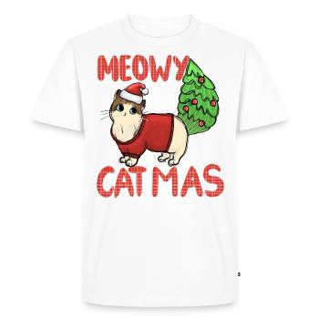 Noël drôle chat arbre de Noël chat moche - T-shirt Premium bio Homme - blanc - Devant - Nico (187cm)