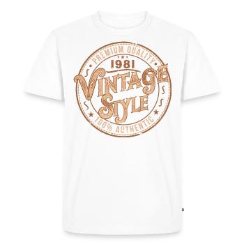 Vintage 1981 Birthday Gift 1981 Retro 1981 - Men's Premium Organic T-Shirt - white - Front - Nico (187cm)
