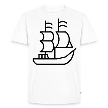 Bateau pirate - T-shirt Premium bio Homme - blanc - Devant - Nico (187cm)