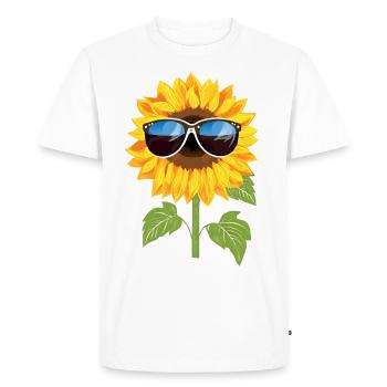 Sunflower with sunglasses - Men's Premium Organic T-Shirt - white - Front - Nico (187cm)
