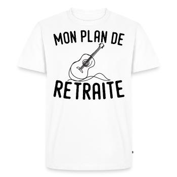 Mon Plan de Retraite la Guitare - Cadeau Guitare - T-shirt Premium bio Homme - blanc - Devant - Nico (187cm)