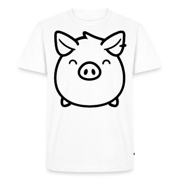 pig - Men's Premium Organic T-Shirt - white - Front - Nico (187cm)