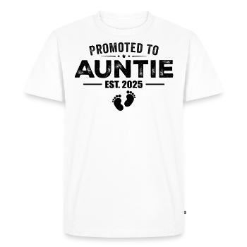 Promoted To Auntie 2025 Funny For New Auntie - Men's Premium Organic T-Shirt - white - Front - Nico (187cm)