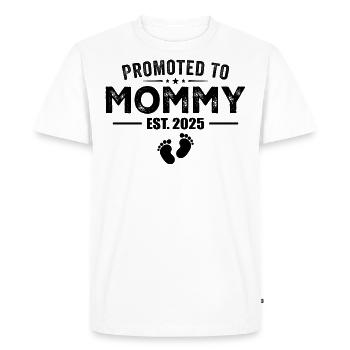 Promoted To Mommy 2025 Funny For New Mommy - T-shirt Premium bio Homme - blanc - Devant - Nico (187cm)