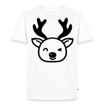 renne de noel - T-shirt Premium bio Homme - blanc - Devant - Nico (187cm)