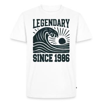 Légendaire depuis 1986 Birthday Wave - T-shirt Premium bio Homme - blanc - Devant - Nico (187cm)