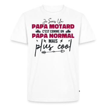 Biker dad like a normal but cooler dad - Men's Premium Organic T-Shirt - white - Front - Nico (187cm)