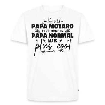 Biker dad like a normal but cooler dad - Men's Premium Organic T-Shirt - white - Front - Nico (187cm)