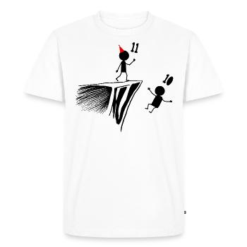11e anniversaire, cadeau 11 ans, Humour 11 ans, 11 - T-shirt Premium bio Homme - blanc - Devant - Nico (187cm)