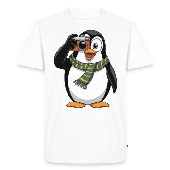 Pingouin mignon avec appareil photo pour les amoureux des animaux - T-shirt Premium bio Homme - blanc - Devant - Nico (187cm)
