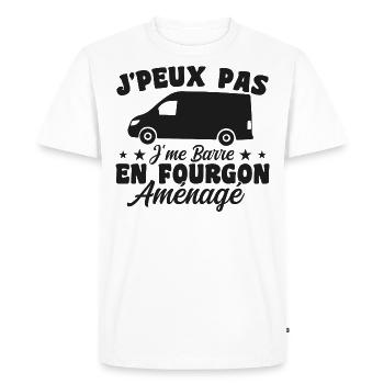 I can't I leave in a converted van - Men's Premium Organic T-Shirt - white - Front - Nico (187cm)