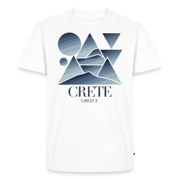 Crète Grèce Souvenir Géométrique Moderne - T-shirt Premium bio Homme - blanc - Devant - Nico (187cm)