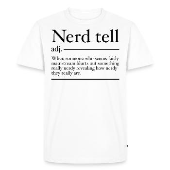 Nerd Tell Definition | Funny Nerds - T-shirt Premium bio Homme - blanc - Devant - Nico (187cm)