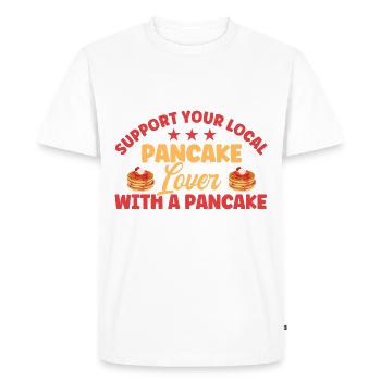 Fluffy Flat Cake Pancake Lovers Pan Pank - T-shirt Premium bio Homme - blanc - Devant - Nico (187cm)