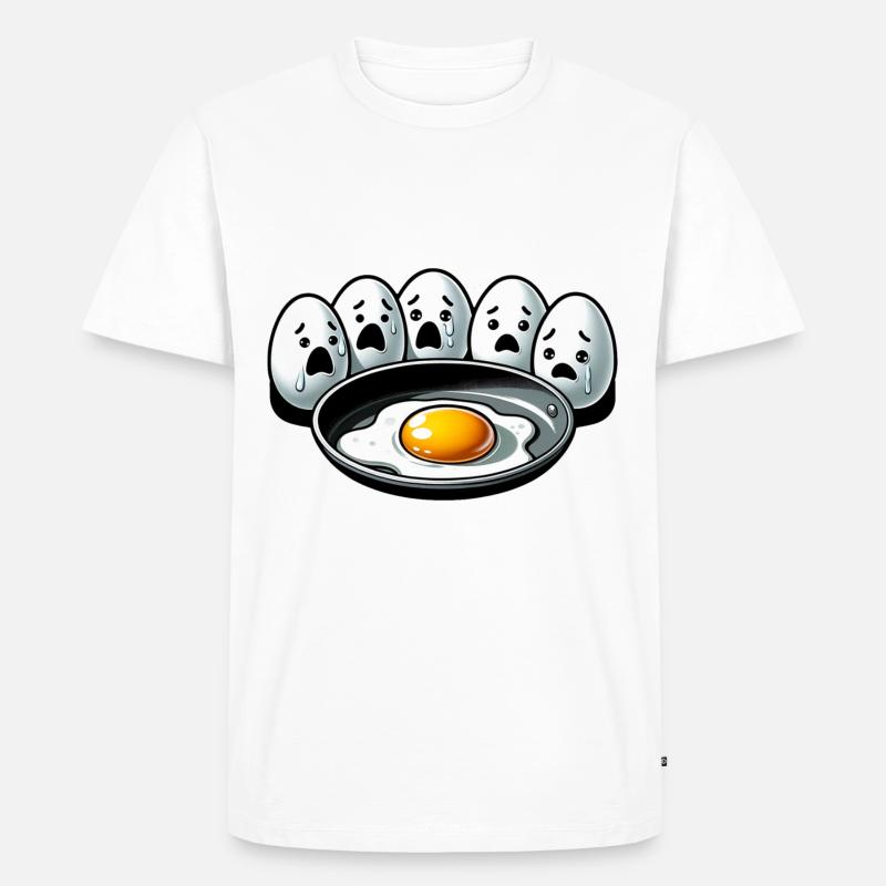 Eier Spiegelei Oster Meme - Männer Premium Bio T-Shirt - Weiß