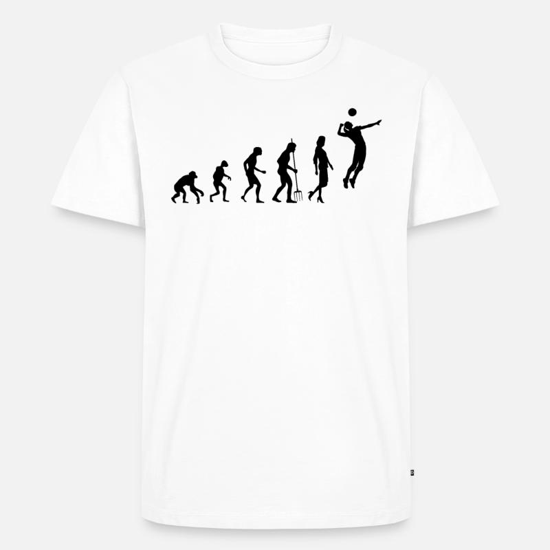 Faustball Athlet Evolution Fistball Faustballerin - Männer Premium Bio T-Shirt - Weiß