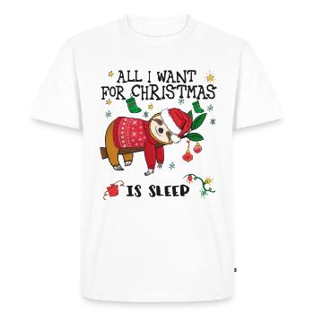 Sloth with christmas sweater - Men's Premium Organic T-Shirt - white - Front - Nico (187cm)