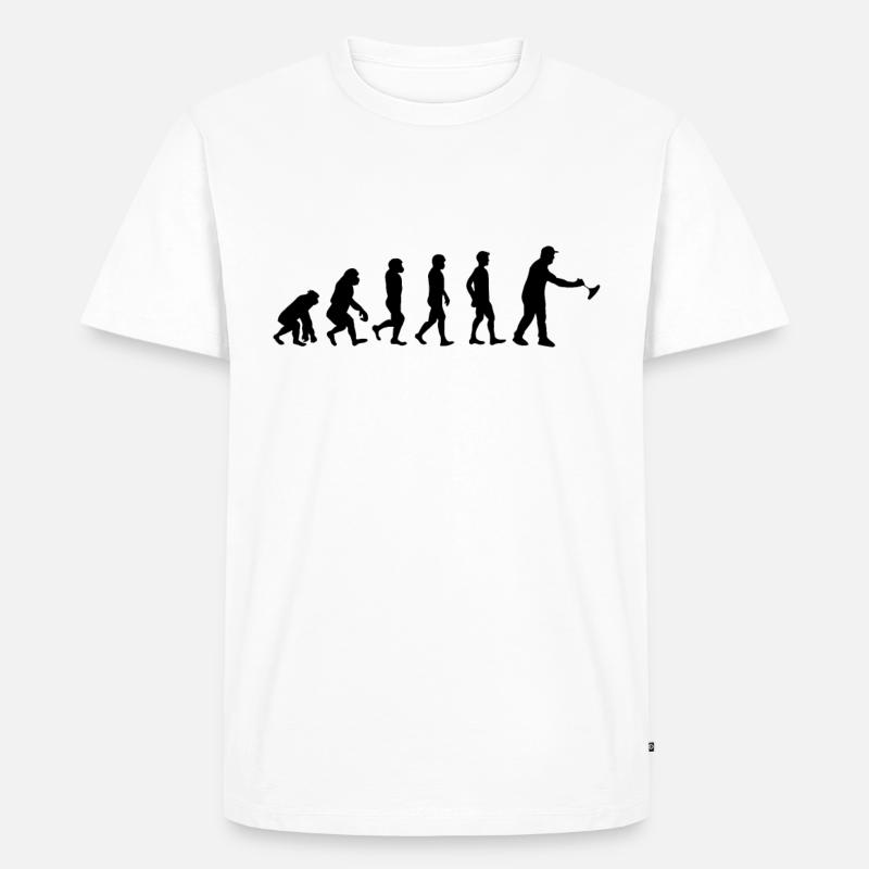 Eisstockschießen Stockschießen Evolution - Männer Premium Bio T-Shirt - Weiß
