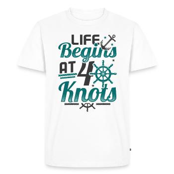 Life Begins At 40 Knots 40th Birthday Sailing - Men's Premium Organic T-Shirt - white - Front - Nico (187cm)
