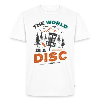 The World Is A Disc Golf Frisbee - Men's Premium Organic T-Shirt - white - Front - Nico (187cm)
