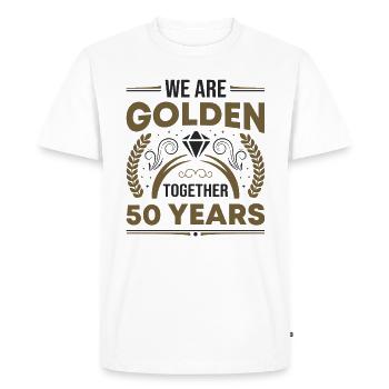 Nous sommes Golden Together 50 ans anniversaire de mariage - T-shirt Premium bio Homme - blanc - Devant - Nico (187cm)