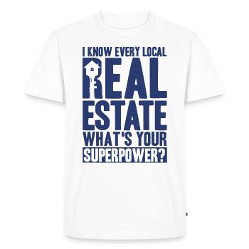 Immobilier Vendre maison Vente immobilière Geschen - T-shirt Premium bio Homme - blanc - Devant - Nico (187cm)