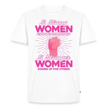 Égalité féministe des genres F - T-shirt Premium bio Homme - blanc - Devant - Nico (187cm)