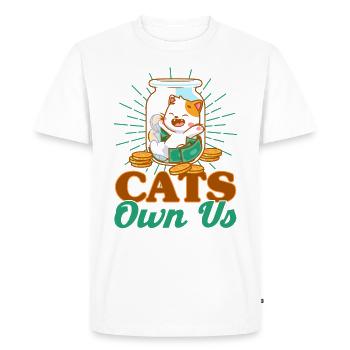 Chat Dictons Chat Chat Amoureux Cadeau - T-shirt Premium bio Homme - blanc - Devant - Nico (187cm)