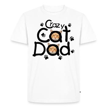 Crazy Catdad - Men's Premium Organic T-Shirt - white - Front - Nico (187cm)