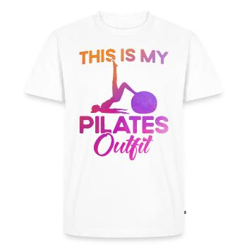 Pilates Ceci est mon cadeau de tenue Pilates - T-shirt Premium bio Homme - blanc - Devant - Nico (187cm)