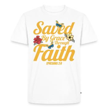 Don chrétien inspirant de Jésus Dieu - T-shirt Premium bio Homme - blanc - Devant - Nico (187cm)