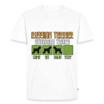 Black Russian Terrier Sayings Funny Funny - Men's Premium Organic T-Shirt - white - Front - Nico (187cm)