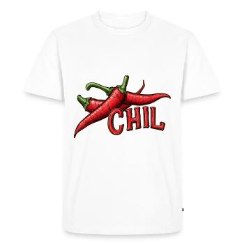 Chil, relax, - Men's Premium Organic T-Shirt - white - Front - Nico (187cm)