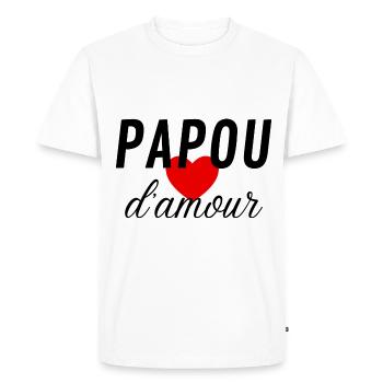 papa d'amour , cadeau papa homme anniversaire - T-shirt Premium bio Homme - blanc - Devant - Nico (187cm)