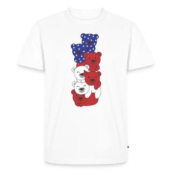 Bear for the fourth of July USA flag Axolotls - Men's Premium Organic T-Shirt - white - Front - Nico (187cm)