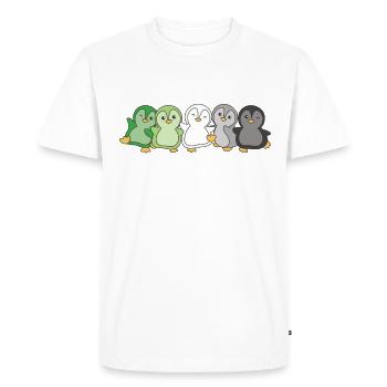 Aromantic Flag Pride LGBTQ sweet penguin - Men's Premium Organic T-Shirt - white - Front - Nico (187cm)