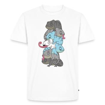 Demiboy Flag Pride LGBTQ Chameleon Bunch - Men's Premium Organic T-Shirt - white - Front - Nico (187cm)