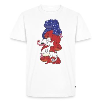 Chameleon for the fourth of July USA flag - Men's Premium Organic T-Shirt - white - Front - Nico (187cm)