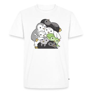 Agender Flag Pride Pingouin mignon LGBTQ - T-shirt Premium bio Homme - blanc - Devant - Nico (187cm)