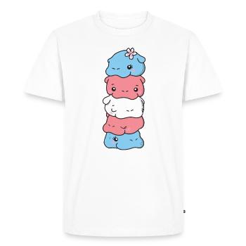 Drapeau transgenre Pride LGBTQ doux Hippopotame - T-shirt Premium bio Homme - blanc - Devant - Nico (187cm)