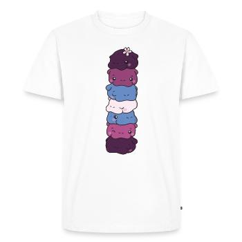 Non Conforming Flag Pride LGBTQ sweet hippo - Men's Premium Organic T-Shirt - white - Front - Nico (187cm)