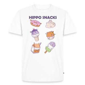 Fun Hippo Snacks Mignon Kawaii Esthétique - T-shirt Premium bio Homme - blanc - Devant - Nico (187cm)