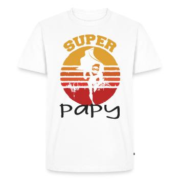 Super papy - T-shirt Premium bio Homme - blanc - Devant - Nico (187cm)