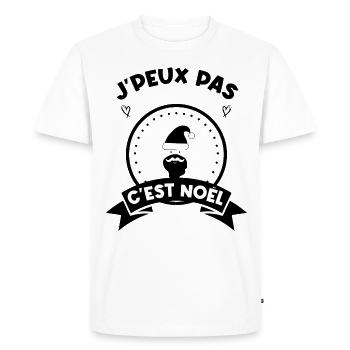 j'peux pas c'est noel noël Noël - T-shirt Premium bio Homme - blanc - Devant - Nico (187cm)