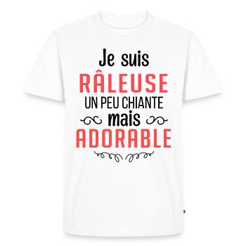Je suis râleuse un peu chiante mais adorable - T-shirt Premium bio Homme - blanc - Devant - Nico (187cm)