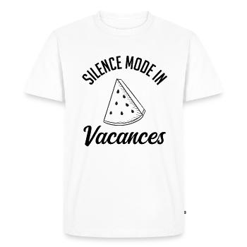 silence mode in vacancy. - Men's Premium Organic T-Shirt - white - Front - Nico (187cm)